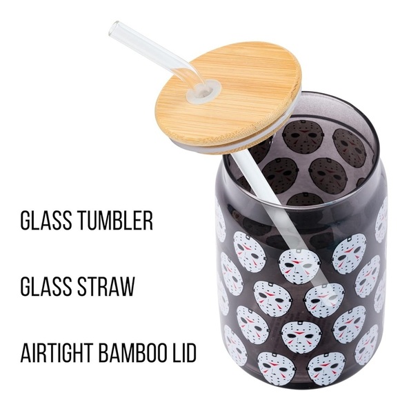 Friday The 13th - Silver Buffalo - Jason Vorhees Glass Jar Tumbler - BNIB - Picture 12 of 12